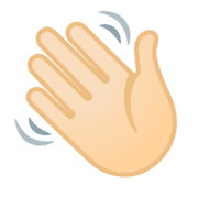Emoji 👋🏻 Mano Che Saluta: Carnagione Chiara su Google Android 11.0 December 2020 Feature Drop.