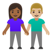 👩🏾‍🤝‍👨🏼 Emoji Mann und Frau halten Hände: mitteldunkle Hautfarbe, mittelhelle Hautfarbe Google Android 11.0 December 2020 Feature Drop.