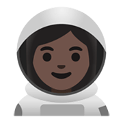 👩🏿‍🚀 Emoji Astronauta Mulher: Pele Escura na Google Android 11.0 December 2020 Feature Drop.