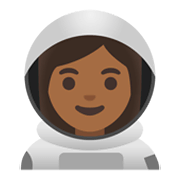 Emoji 👩🏾‍🚀 Astronauta Donna: Carnagione Abbastanza Scura su Google Android 11.0 December 2020 Feature Drop.