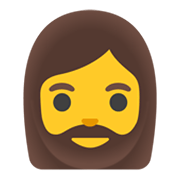Emoji 🧔‍♀️ Donna Con La Barba su Google Android 11.0 December 2020 Feature Drop.