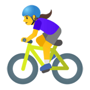 Émoji 🚴‍♀️ Cycliste Femme sur Google Android 11.0 December 2020 Feature Drop.