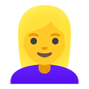 Émoji 👱‍♀️ Femme Blonde sur Google Android 11.0 December 2020 Feature Drop.