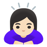 🙇🏻‍♀️ Emoji Mujer Haciendo Una Reverencia: Tono De Piel Claro en Google Android 11.0 December 2020 Feature Drop.