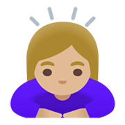 🙇🏼‍♀️ Emoji sich verbeugende Frau: mittelhelle Hautfarbe Google Android 11.0 December 2020 Feature Drop.