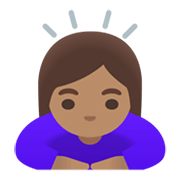 🙇🏽‍♀️ Emoji Mulher Fazendo Reverência: Pele Morena na Google Android 11.0 December 2020 Feature Drop.