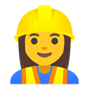Emoji 👷‍♀️ Operaia Edile su Google Android 11.0 December 2020 Feature Drop.