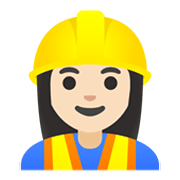Emoji 👷🏻‍♀️ Operaia Edile: Carnagione Chiara su Google Android 11.0 December 2020 Feature Drop.
