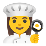 Emoji 👩‍🍳 Cuoca su Google Android 11.0 December 2020 Feature Drop.