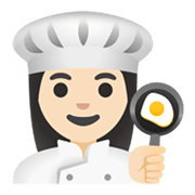 Émoji 👩🏻‍🍳 Cuisinière : Peau Claire sur Google Android 11.0 December 2020 Feature Drop.