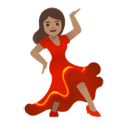 Émoji 💃🏽 Danseuse : Peau Légèrement Mate sur Google Android 11.0 December 2020 Feature Drop.