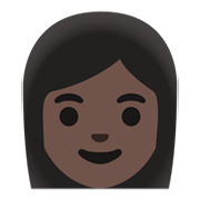 Émoji 👩🏿 Femme : Peau Foncée sur Google Android 11.0 December 2020 Feature Drop.