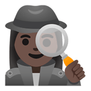 Emoji 🕵🏿‍♀️ Investigatrice: Carnagione Scura su Google Android 11.0 December 2020 Feature Drop.