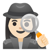 🕵🏻‍♀️ Emoji Detektivin: helle Hautfarbe Google Android 11.0 December 2020 Feature Drop.