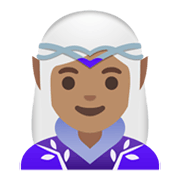 Émoji 🧝🏽‍♀️ Elfe Femme : Peau Légèrement Mate sur Google Android 11.0 December 2020 Feature Drop.