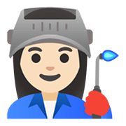 👩🏻‍🏭 Emoji Fabrikarbeiterin: helle Hautfarbe Google Android 11.0 December 2020 Feature Drop.