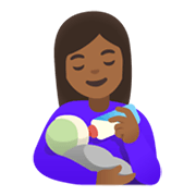 Émoji 👩🏾‍🍼 Femme Allaitant Un Bébé : Peau Mate sur Google Android 11.0 December 2020 Feature Drop.