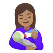 Emoji 👩🏽‍🍼 Donna Che Allatta: Carnagione Olivastra su Google Android 11.0 December 2020 Feature Drop.