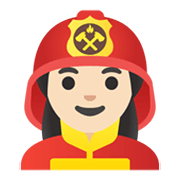 👩🏻‍🚒 Emoji Feuerwehrfrau: helle Hautfarbe Google Android 11.0 December 2020 Feature Drop.