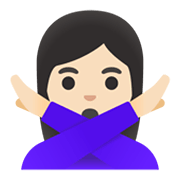 🙅🏻‍♀️ Emoji Mujer Haciendo El Gesto De «no»: Tono De Piel Claro en Google Android 11.0 December 2020 Feature Drop.