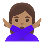🙅🏽‍♀️ Emoji Frau mit überkreuzten Armen: mittlere Hautfarbe Google Android 11.0 December 2020 Feature Drop.