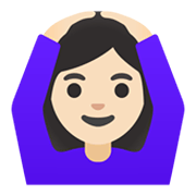 🙆🏻‍♀️ Emoji Frau mit Händen auf dem Kopf: helle Hautfarbe Google Android 11.0 December 2020 Feature Drop.