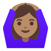 🙆🏽‍♀️ Emoji Mulher Fazendo Gesto De «OK»: Pele Morena na Google Android 11.0 December 2020 Feature Drop.