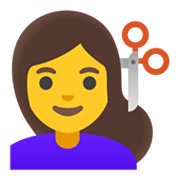 Émoji 💇‍♀️ Femme Qui Se Fait Couper Les Cheveux sur Google Android 11.0 December 2020 Feature Drop.
