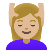 Emoji 💆🏼‍♀️ Donna Che Riceve Un Massaggio: Carnagione Abbastanza Chiara su Google Android 11.0 December 2020 Feature Drop.