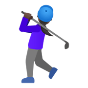 🏌🏿‍♀️ Emoji Mujer Jugando Al Golf: Tono De Piel Oscuro en Google Android 11.0 December 2020 Feature Drop.