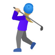 Emoji 🏌🏼‍♀️ Golfista Donna: Carnagione Abbastanza Chiara su Google Android 11.0 December 2020 Feature Drop.