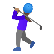 Émoji 🏌🏽‍♀️ Golfeuse : Peau Légèrement Mate sur Google Android 11.0 December 2020 Feature Drop.