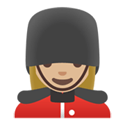 💂🏼‍♀️ Emoji Guardia Mujer: Tono De Piel Claro Medio en Google Android 11.0 December 2020 Feature Drop.