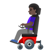 👩🏿‍🦼 Emoji Frau in elektrischem Rollstuhl: dunkle Hautfarbe Google Android 11.0 December 2020 Feature Drop.
