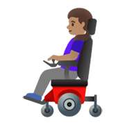 👩🏽‍🦼 Emoji Frau in elektrischem Rollstuhl: mittlere Hautfarbe Google Android 11.0 December 2020 Feature Drop.