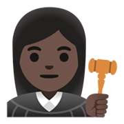 Émoji 👩🏿‍⚖️ Juge Femme : Peau Foncée sur Google Android 11.0 December 2020 Feature Drop.