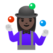 Émoji 🤹🏿‍♀️ Jongleuse : Peau Foncée sur Google Android 11.0 December 2020 Feature Drop.