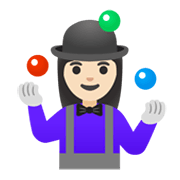 Emoji 🤹🏻‍♀️ Giocoliere Donna: Carnagione Chiara su Google Android 11.0 December 2020 Feature Drop.