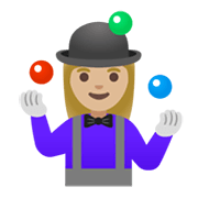 Emoji 🤹🏼‍♀️ Giocoliere Donna: Carnagione Abbastanza Chiara su Google Android 11.0 December 2020 Feature Drop.
