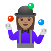 Emoji 🤹🏽‍♀️ Giocoliere Donna: Carnagione Olivastra su Google Android 11.0 December 2020 Feature Drop.