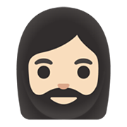 Emoji 🧔🏻‍♀️ Uomo Con La Barba Carnagione Chiara su Google Android 11.0 December 2020 Feature Drop.