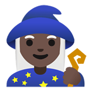 🧙🏿‍♀️ Emoji Maga: Tono De Piel Oscuro en Google Android 11.0 December 2020 Feature Drop.
