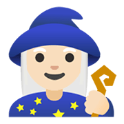 Émoji 🧙🏻‍♀️ Mage Femme : Peau Claire sur Google Android 11.0 December 2020 Feature Drop.