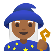 Émoji 🧙🏾‍♀️ Mage Femme : Peau Mate sur Google Android 11.0 December 2020 Feature Drop.