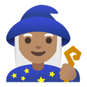 Emoji 🧙🏽‍♀️ Maga: Carnagione Olivastra su Google Android 11.0 December 2020 Feature Drop.