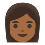 👩🏾 Emoji Mujer: Tono De Piel Oscuro Medio en Google Android 11.0 December 2020 Feature Drop.