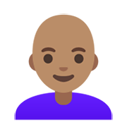 👩🏽‍🦲 Emoji Frau: mittlere Hautfarbe, Glatze Google Android 11.0 December 2020 Feature Drop.
