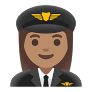 👩🏽‍✈️ Emoji Pilotin: mittlere Hautfarbe Google Android 11.0 December 2020 Feature Drop.