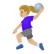 🤾🏼‍♀️ Emoji Handballspielerin: mittelhelle Hautfarbe Google Android 11.0 December 2020 Feature Drop.