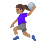 Émoji 🤾🏽‍♀️ Handballeuse : Peau Légèrement Mate sur Google Android 11.0 December 2020 Feature Drop.